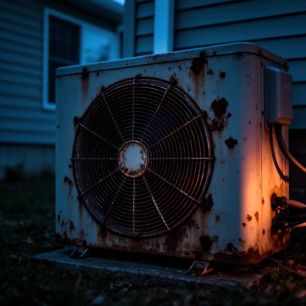 Failing residential condenser unit on-site
